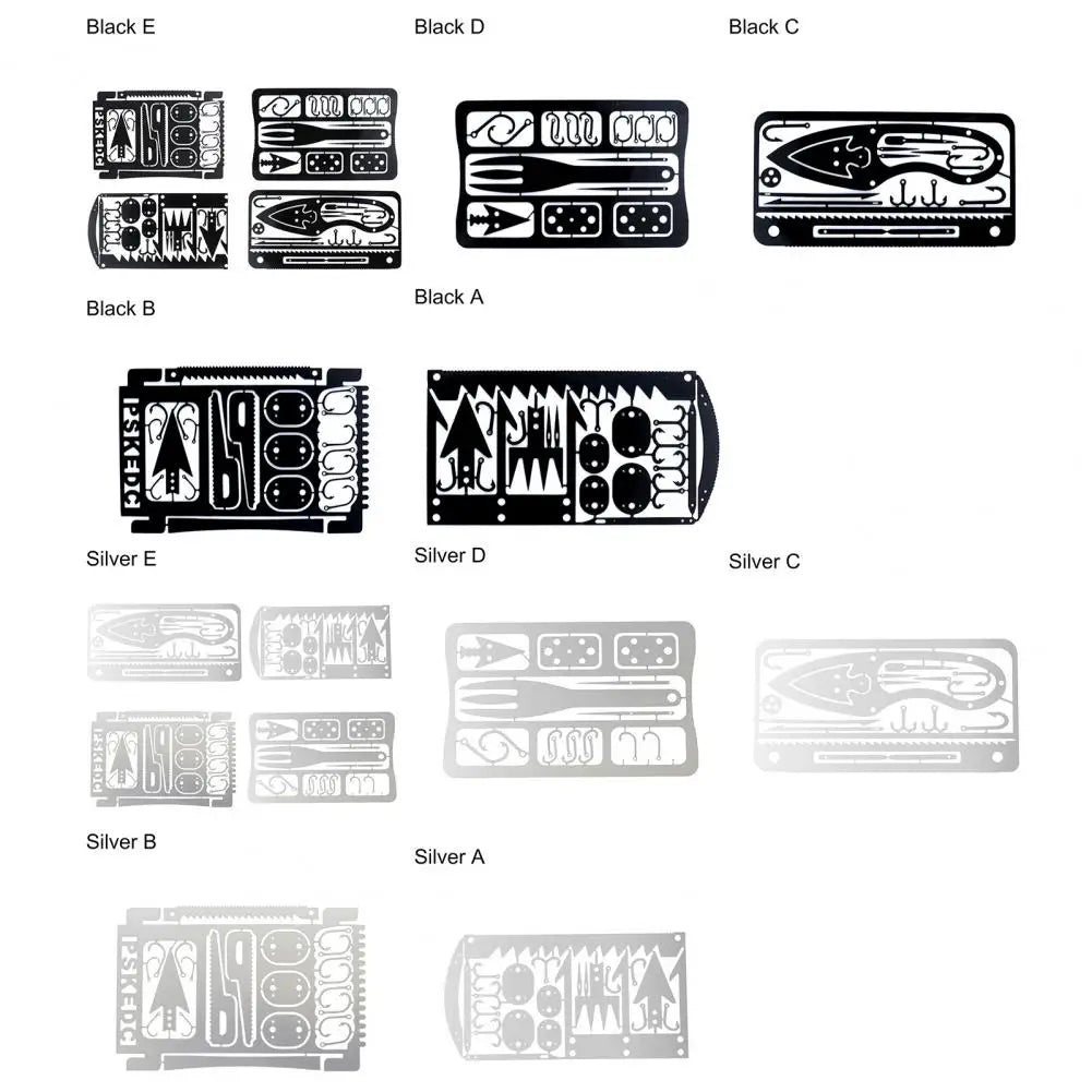 Outdoor Stainless Steel Survival Card Portable Multifunction Tool Card