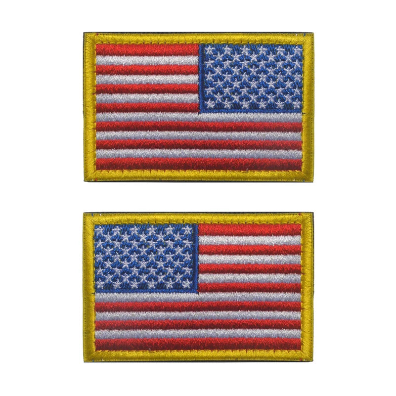 American Flag Left And Right Arm Patch USA Flag Hook&Loop 2pc Set