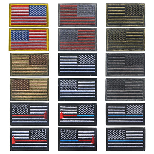 American Flag Left And Right Arm Patch USA Flag Hook&Loop 2pc Set