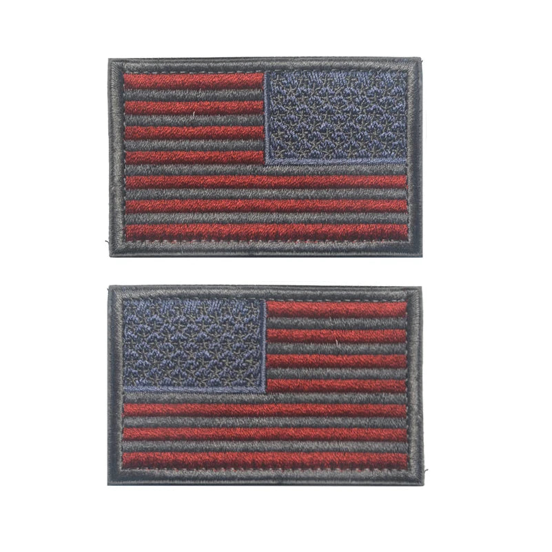 American Flag Left And Right Arm Patch USA Flag Hook&Loop 2pc Set