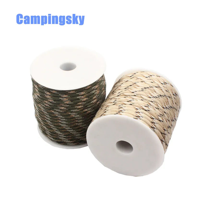 CAMPINGSKY Paracord 550 4mm Rope 100FT Survival Parachute Cord