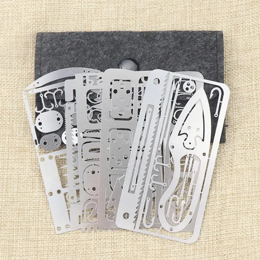 Outdoor Stainless Steel Survival Card Portable Multifunction Tool Card