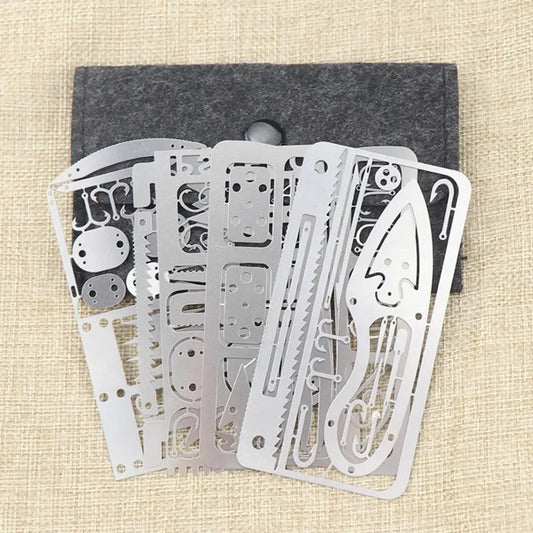 Outdoor Stainless Steel Survival Card Portable Multifunction Tool Card