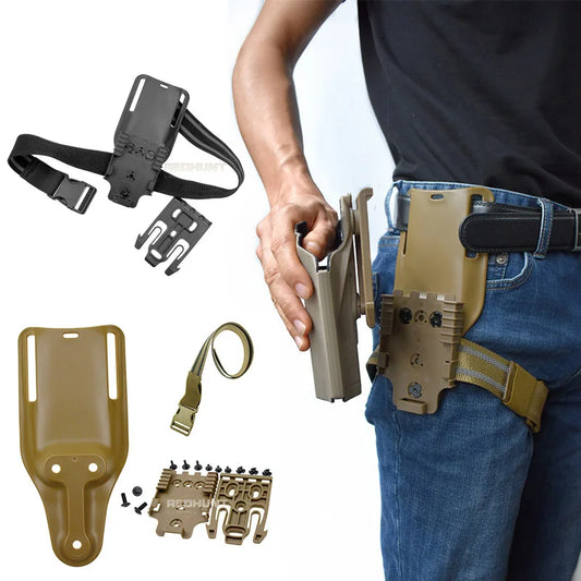 Tactical Drop Leg Band Strap Quick Locking System for Glock 17 M9 Gun Holster Platform Adapter with QLS 19 22 Hunting Gear