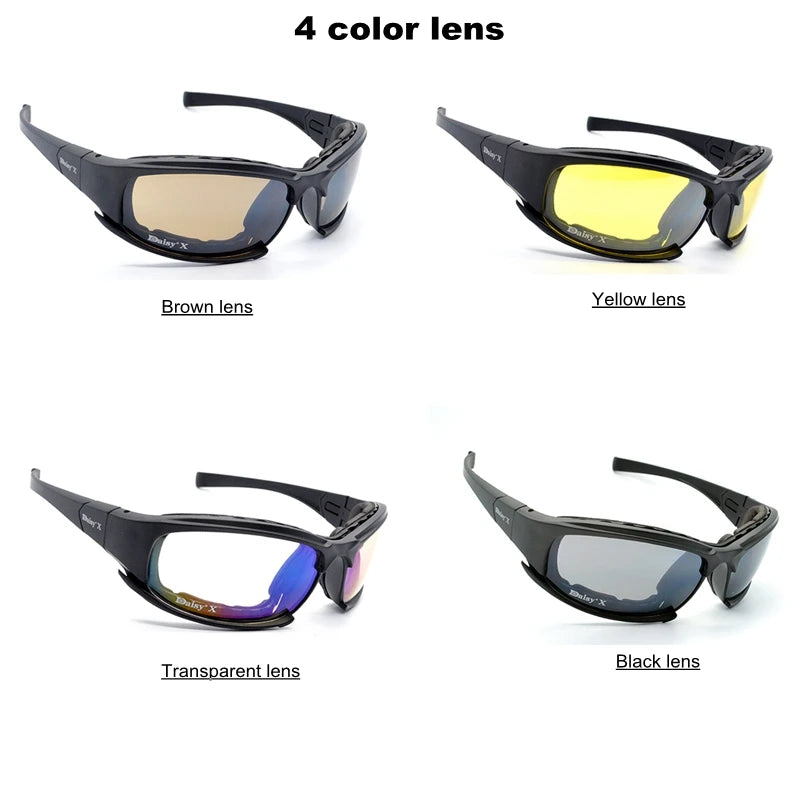 Military Style Tactical Glasses for Outdoor/Shooting With Polarized and Yellow Lens Kit