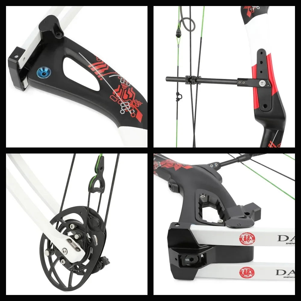 Archery Competition Compound Bow 0-70Lbs Adjustable Carbon Fiber Bow Riser 345fps High-speed Bow CNC Aluminum Alloy Cam Right Hand Shooting