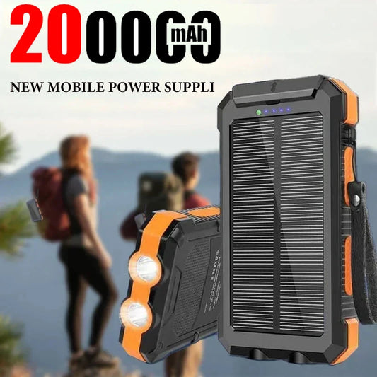 Large Capacity Fast Charging Solar Power Bank With Dual LED Flashlight