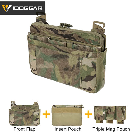 IDOGEAR Tactical Front Flap Pouch w/ Mag Pouch Kangaroo Pocket Full Set