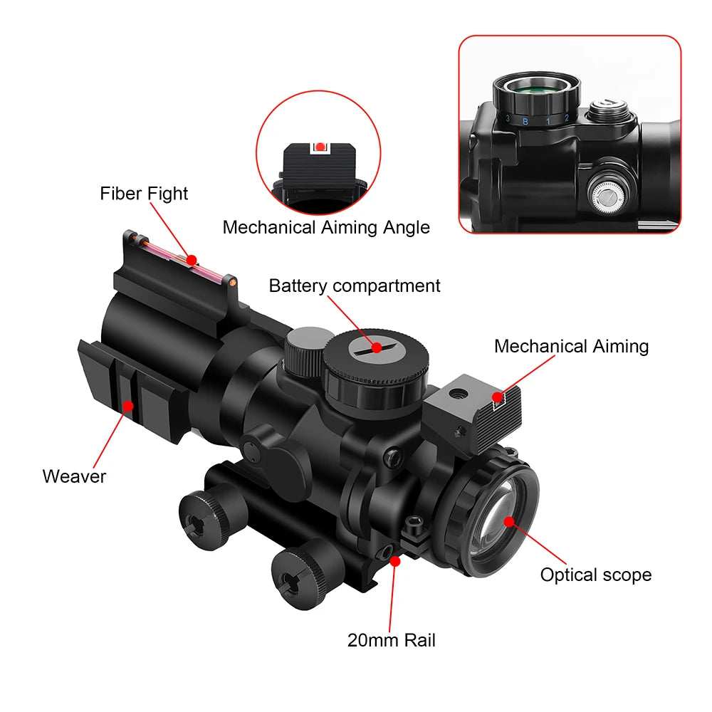 Acog 4x32 Tactical Rifle Scope with Illuminated Crosshairs