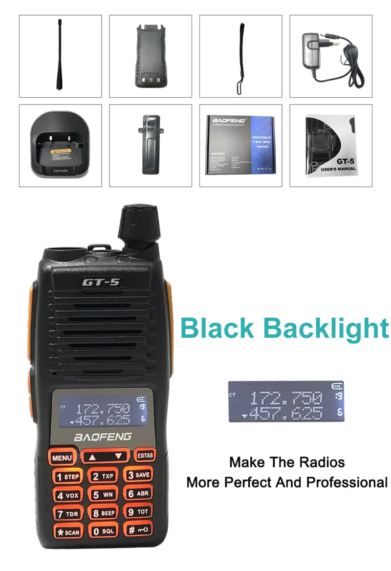 BAOFENG GT-5 High Power Dual Band Two Way Radios 2Pc/set