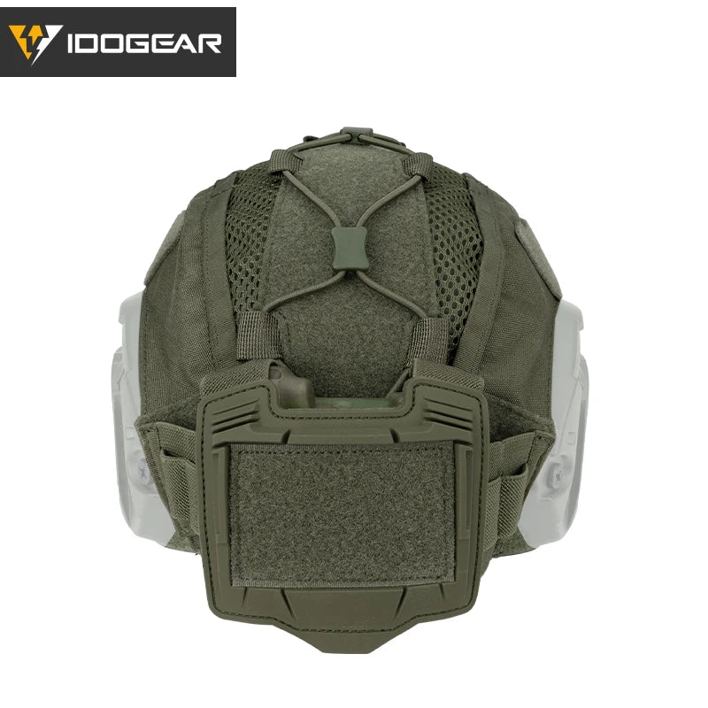 IDOGEAR Tactical Helmet Cover with NVG Battery Pouch