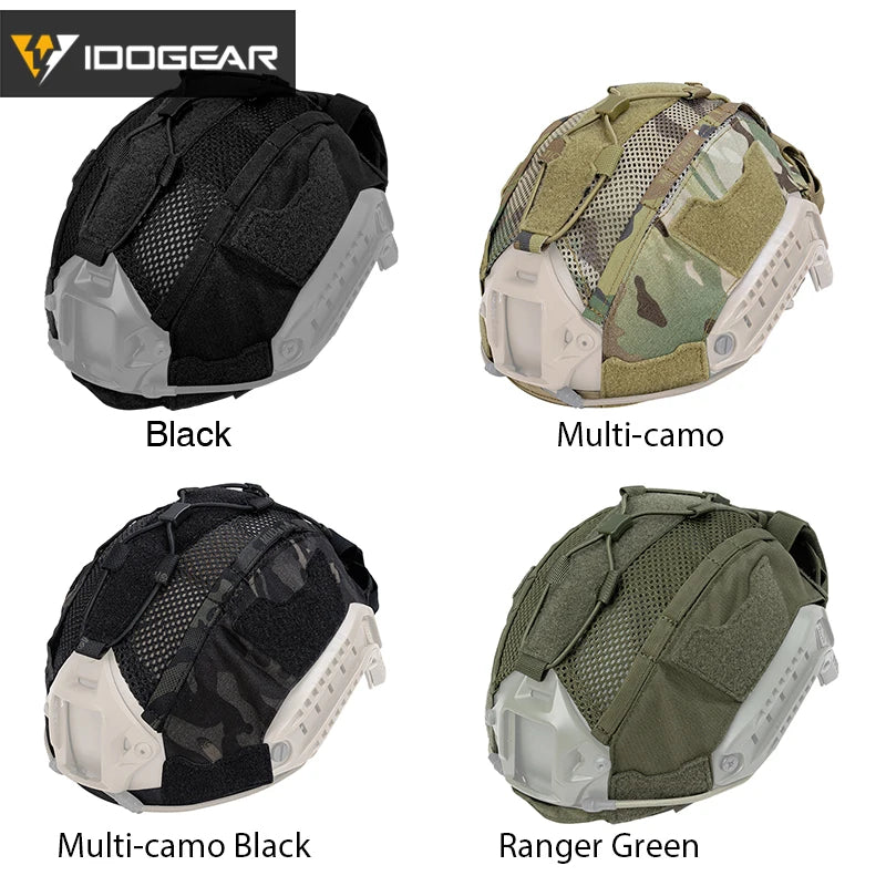 IDOGEAR Tactical Helmet Cover with NVG Battery Pouch