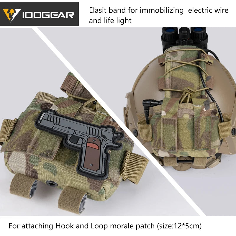 IDOGEAR Tactical Helmet Cover Battery Pouch