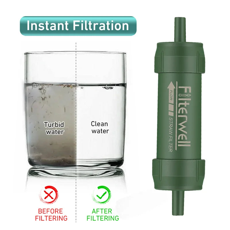 Outdoor Emergency Water Filter 6000L Drinking Straw