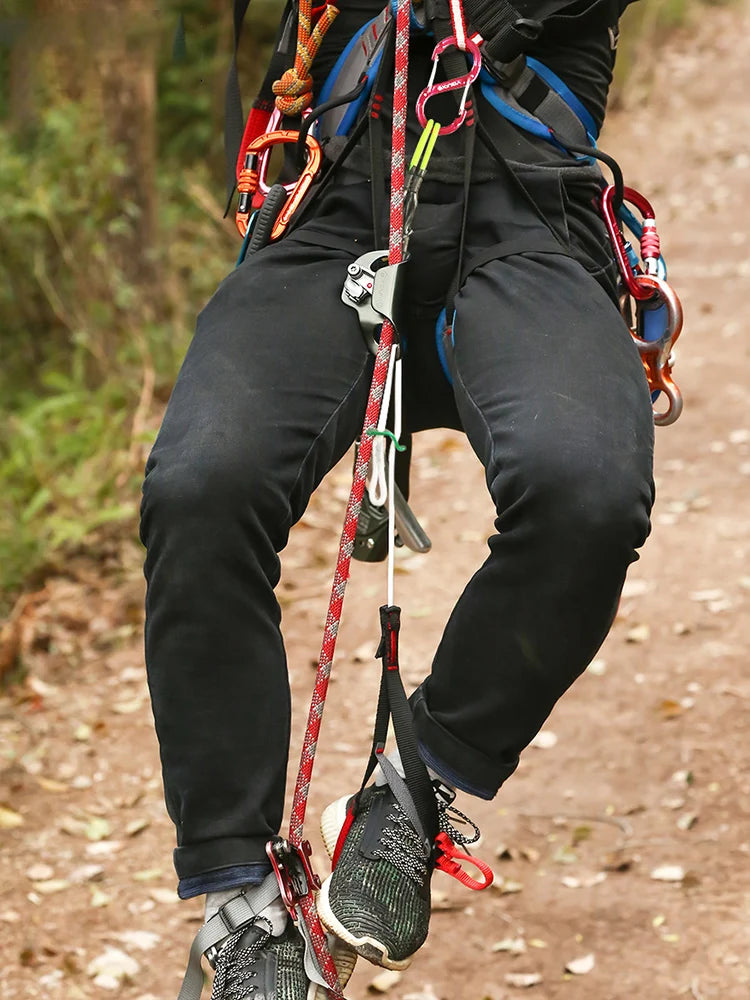 Xinda Rock Climbing Ascending Rig With S Hook Carabiner And Foot Loop