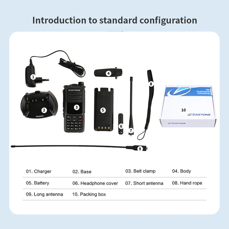 ZASTONE UV008 DMR Two Way Radio 10W Dual Band Walkie-talkie GPS