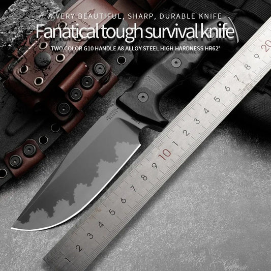 Heavy duty outdoor fixed blade survival knife