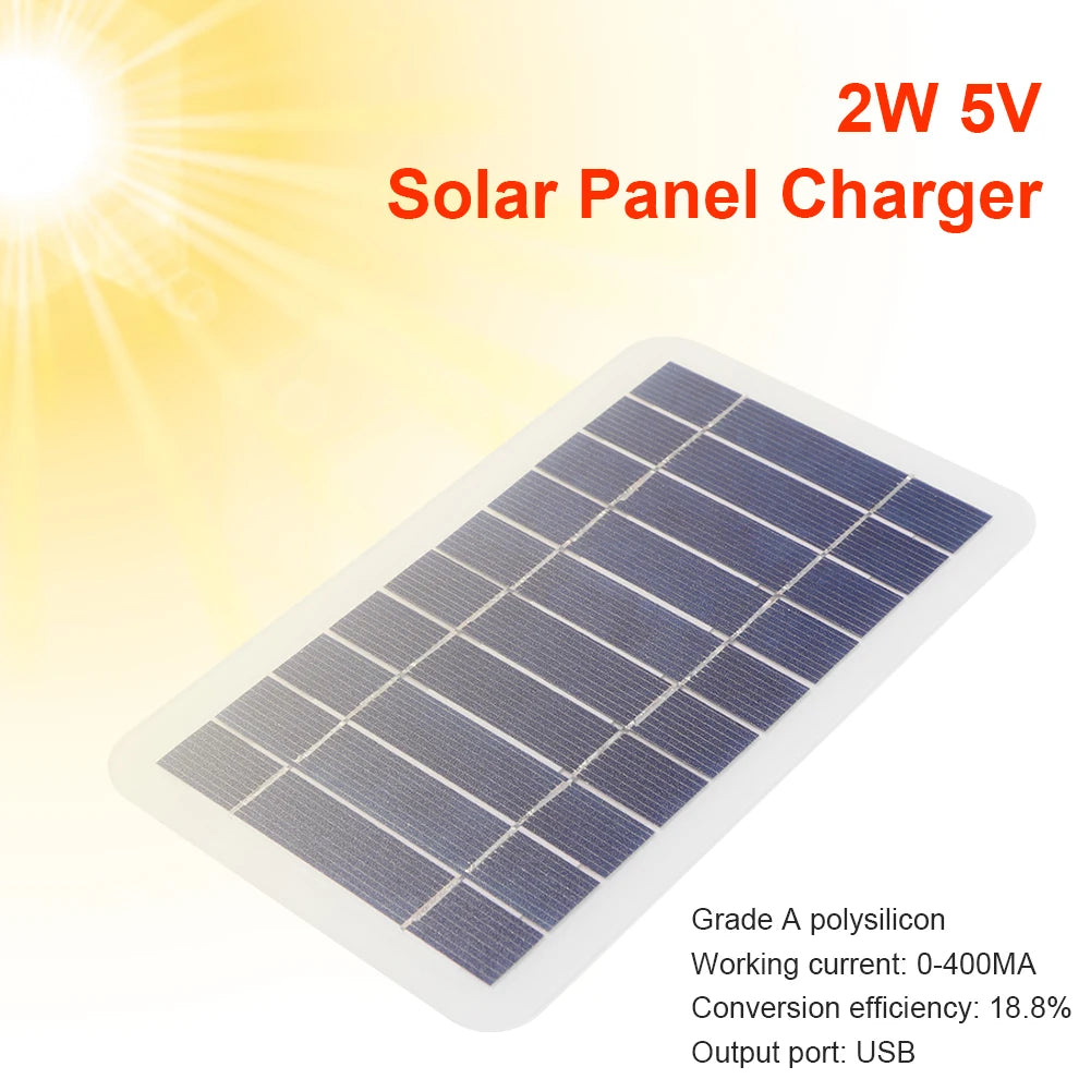 High Power USB  Outdoor Solar Power Bank Battery Charger 5V 400mA 2W