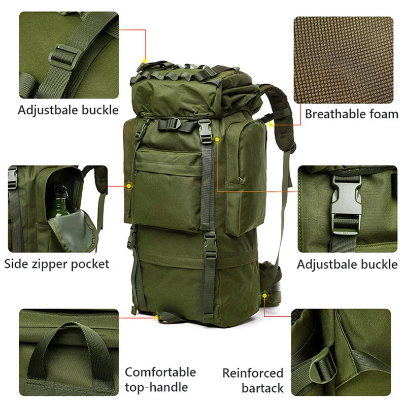 Tactical 65L Large Capasity Backpack